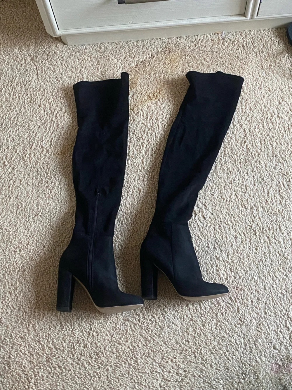Aldo Black Over-the-Knee Block Heel Boots